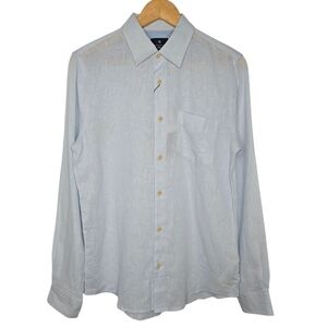 Ben Sherman Mens Modern Classic Fit Linen Blend Button Up Shirt Size Small